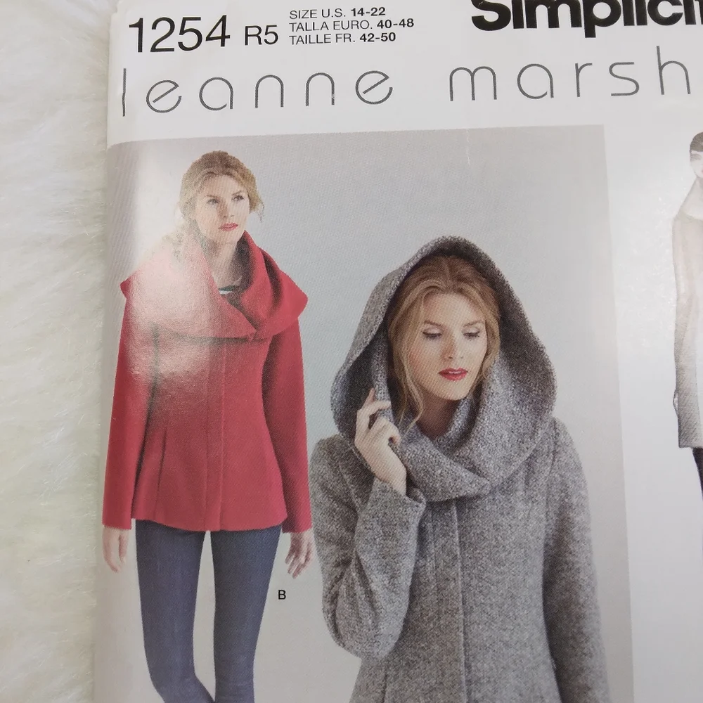 Simplicity 1254 EASY lined coat by Leanne Marshall sz 14-22